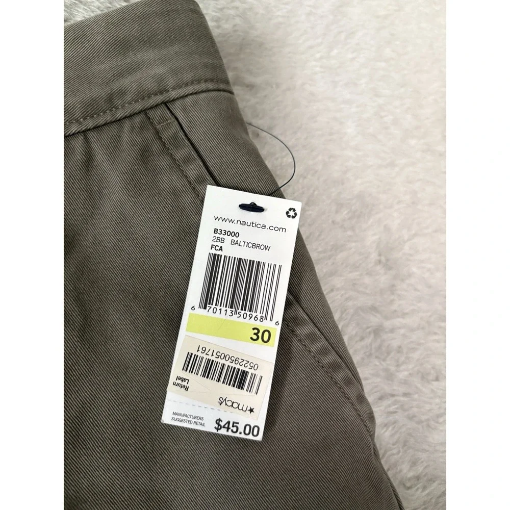 New Nautica Classic Fit Khaki Chino Shorts‎ Size 30 Balticbrow NWT